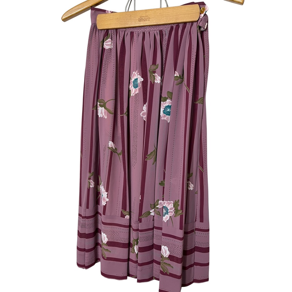 Vintage Campus‎ Casuals Striped Floral Skirt and Blouse Outfit Size Small - Picture 11 of 14